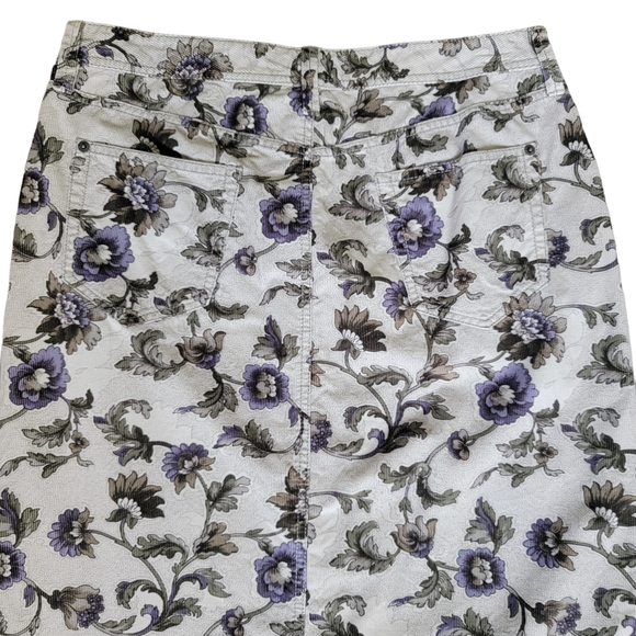 Eddie Bauer Corduroy Floral Pencil Skirt Straight Front Slit Cottage-cor… - Picture 7 of 15